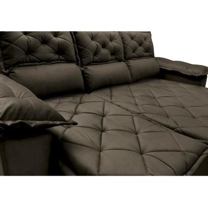Sofá 3 Lugares Retrátil e Reclinável Cama inBox Compact 2,00m Velusoft Café Imagem de Sofá 3 Lugares Retrátil e Reclinável Cama inBox Compact 2,00m Velusoft Café