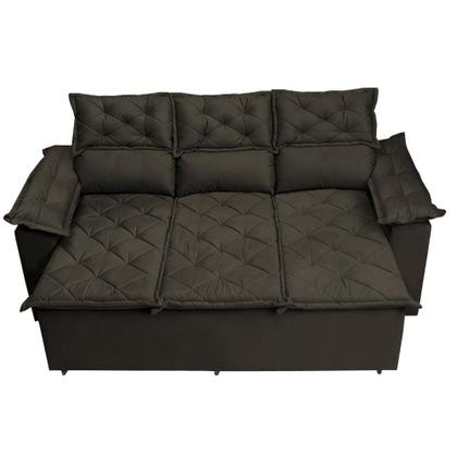Sofá 3 Lugares Retrátil e Reclinável Cama inBox Compact 2,00m Velusoft Café Imagem de Sofá 3 Lugares Retrátil e Reclinável Cama inBox Compact 2,00m Velusoft Café