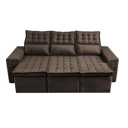 Imagem de Sofá 3 Lugares Retrátil e Reclinável Cama inBox Senses 2,00m Velusoft Café