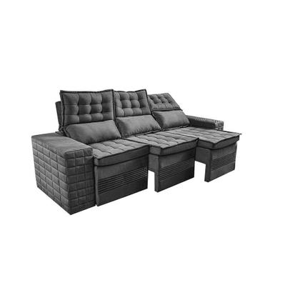 Imagem de Sofá 3 Lugares Retrátil e Reclinável Cama inBox Senses 2,00m Velusoft Cinza