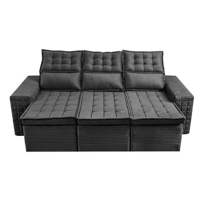 Imagem de Sofá 3 Lugares Retrátil e Reclinável Cama inBox Senses 2,00m Velusoft Cinza