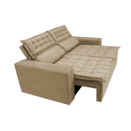 Imagem de Sofá 3 Lugares Retrátil e Reclinável Cama inBox Slim 1,80m Velusoft Bege