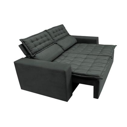 Imagem de Sofá 3 Lugares Retrátil e Reclinável Cama inBox Slim 1,80m Velusoft Cinza
