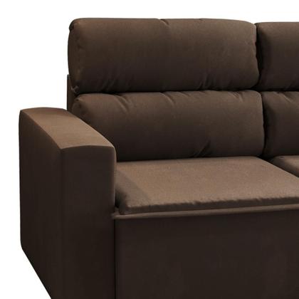 Imagem de Sofá 3 Lugares Retrátil e Reclinável Hanôver II Suede Marrom 210 cm