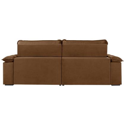 Sofá 3 Lugares Retrátil e Reclinável Jobi com USB Veludo Marrom 234 cm - Estofart Imagem de Sofá 3 Lugares Retrátil e Reclinável Jobi com USB Veludo Marrom 234 cm