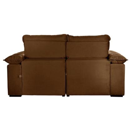 Imagem de Sofá 3 Lugares Retrátil e Reclinável Jobi Veludo Marrom 194 cm