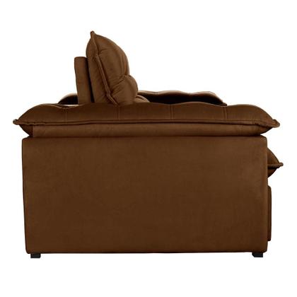Imagem de Sofá 3 Lugares Retrátil e Reclinável Jobi Veludo Marrom 194 cm