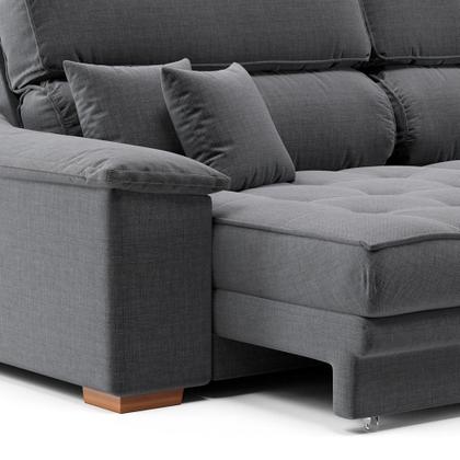 Imagem de Sofá 3 Lugares Retrátil e Reclinável Lupin Linho Grafite