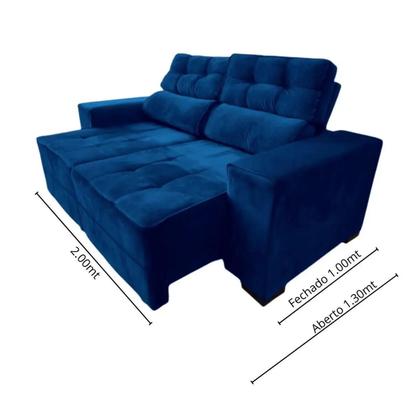 Sofá 3 Lugares Retrátil e Reclinável New York Premium 2 m - AZUL - Casei Mudei Imagem de Sofá 3 Lugares Retrátil e Reclinável New York Premium 2 m - AZUL