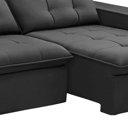 Imagem de Sofá 3 Lugares Retrátil e Reclinável Palermo Veludo Chumbo