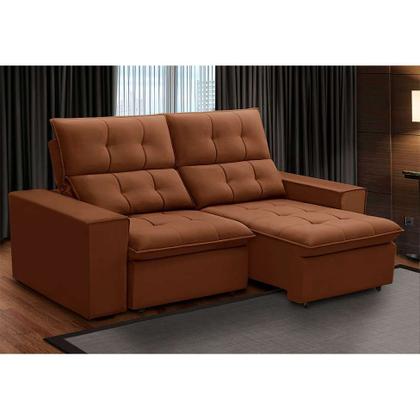 Imagem de Sofá 3 Lugares Retrátil e Reclinável Palermo Veludo Terracota