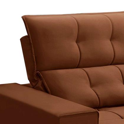 Imagem de Sofá 3 Lugares Retrátil e Reclinável Palermo Veludo Terracota