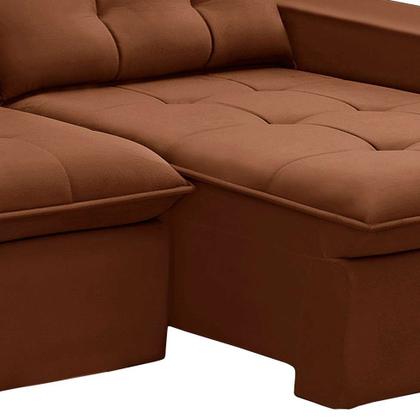 Imagem de Sofá 3 Lugares Retrátil e Reclinável Palermo Veludo Terracota