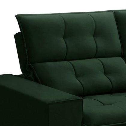 Imagem de Sofá 3 Lugares Retrátil e Reclinável Palermo Veludo Verde