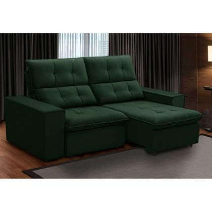 Imagem de Sofá 3 Lugares Retrátil e Reclinável Palermo Veludo Verde