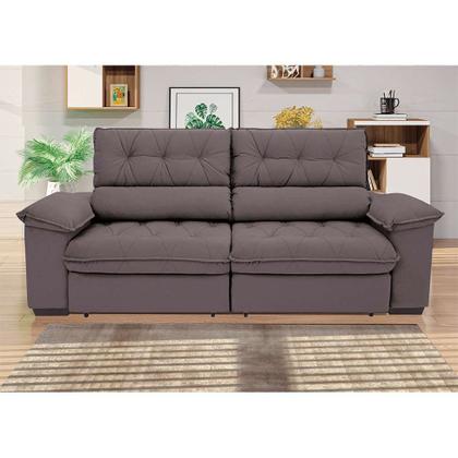 Imagem de Sofá 3 Lugares Retrátil e Reclinável Piemont Suede Bege 230 cm