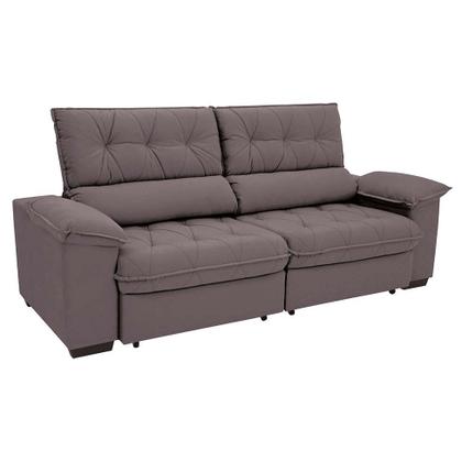 Imagem de Sofá 3 Lugares Retrátil e Reclinável Piemont Suede Bege 230 cm