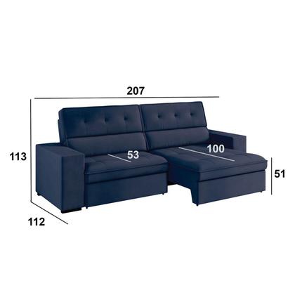 Imagem de Sofá 3 Lugares Retrátil e Reclinável Veludo Soft 207cm Grécia