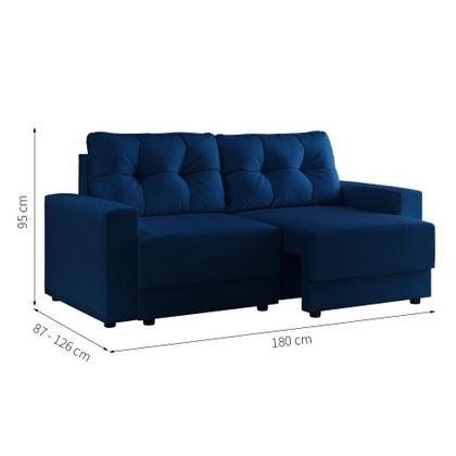 Sofá 3 Lugares Retrátil Lubeck Linho Azul Marinho - Mobly Imagem de Sofá 3 Lugares Retrátil Lubeck Linho Azul Marinho