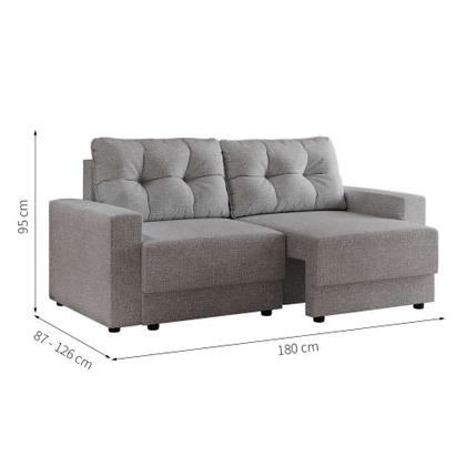 Sofá 3 Lugares Retrátil Lubeck Linho Cinza - Mobly Imagem de Sofá 3 Lugares Retrátil Lubeck Linho Cinza