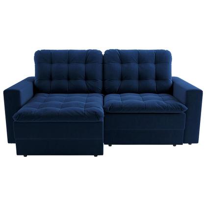 Sofá 3 Lugares Retrátil Lubeck Plush Suede Azul Marinho 180 cm - Mobly Imagem de Sofá 3 Lugares Retrátil Lubeck Plush Suede Azul Marinho 180 cm