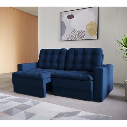 Sofá 3 Lugares Retrátil Lubeck Plush Suede Azul Marinho 180 cm - Mobly Imagem de Sofá 3 Lugares Retrátil Lubeck Plush Suede Azul Marinho 180 cm