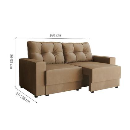 Sofá 3 Lugares Retrátil Lubeck Suede Bege 180 cm - Mobly Imagem de Sofá 3 Lugares Retrátil Lubeck Suede Bege 180 cm