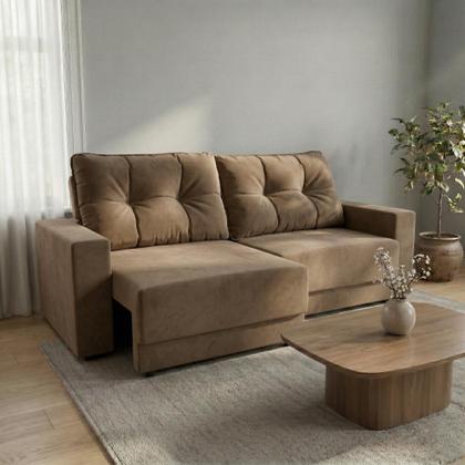 Imagem de Sofá 3 Lugares Retrátil Lubeck Suede Bege 180 cm