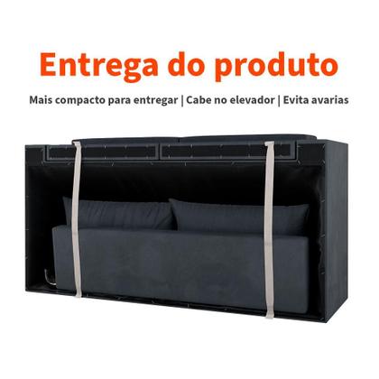 Imagem de Sofá 3 Lugares Retrátil Lubeck Suede Grafite 180 cm