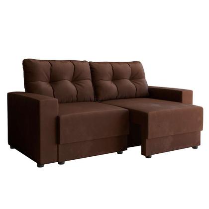 Sofá 3 Lugares Retrátil Lubeck Suede Marrom 180 cm - Mobly Imagem de Sofá 3 Lugares Retrátil Lubeck Suede Marrom 180 cm