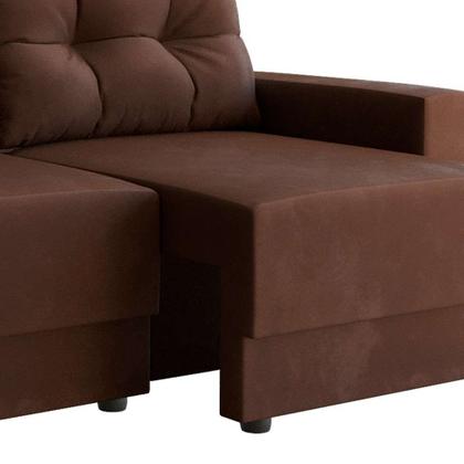 Sofá 3 Lugares Retrátil Lubeck Suede Marrom 180 cm - Mobly Imagem de Sofá 3 Lugares Retrátil Lubeck Suede Marrom 180 cm