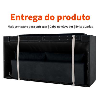 Imagem de Sofá 3 Lugares Retrátil Lubeck Suede Preto 180 cm