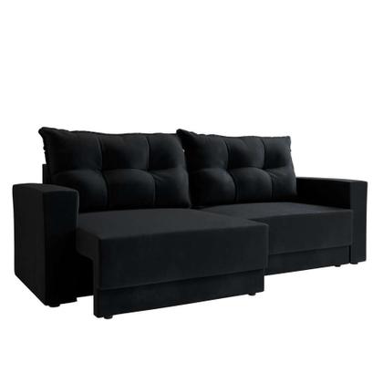 Imagem de Sofá 3 Lugares Retrátil Lubeck Suede Preto