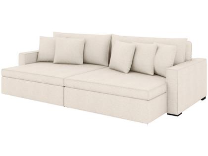 Imagem de Sofá 3 Lugares Retrátil Reclinável Bouclé Mediterrâneo Peruggia Flexforma Estofados