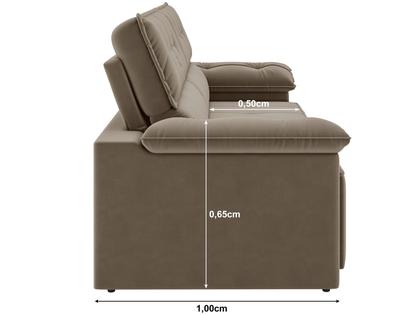 Imagem de Sofá 3 Lugares Retrátil Reclinável Veludo Santorini Besthouse