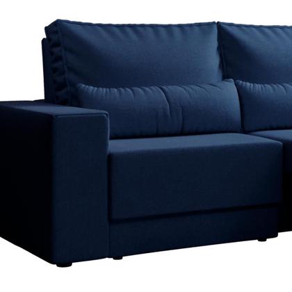 Imagem de Sofá 3 Lugares Retrátil Sochi Linho Azul Marinho