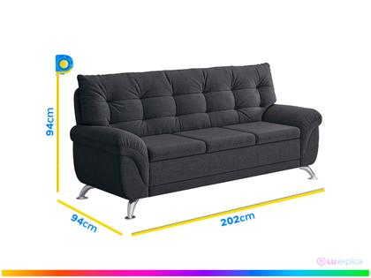 Sofá 3 Lugares Suede Atrium Linoforte Imagem de Sofá 3 Lugares Suede Atrium Linoforte
