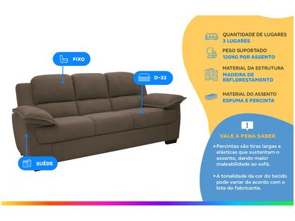 Imagem de Sofá 3 Lugares Suede Carmel Linoforte