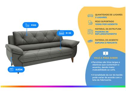 Imagem de Sofá 3 Lugares Suede Malbec Linoforte