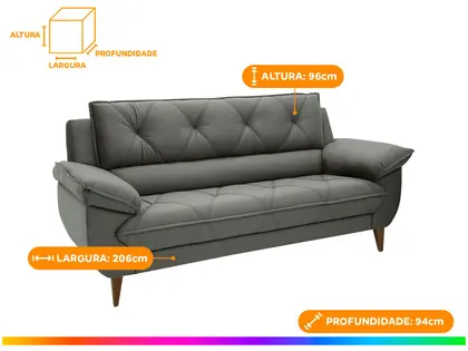 Imagem de Sofá 3 Lugares Suede Malbec Linoforte
