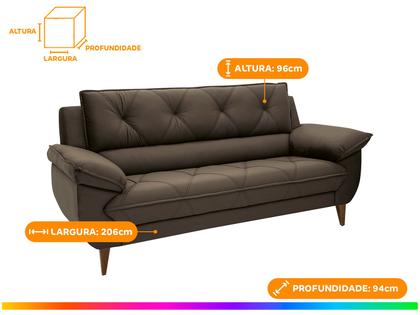 Imagem de Sofá 3 Lugares Suede Malbec Linoforte
