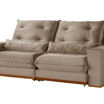 Imagem de Sofá 3 Lugares Suiça Retrátil e Reclinável Veludo 2,10M