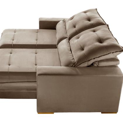 Imagem de Sofá 3 Lugares Suiça Retrátil e Reclinável Veludo 2,10M