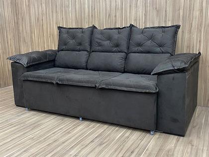 Sofá 3Lug Retrátil e Reclinável Compact2,00m Vel Marrom 200 - Alpoim Imagem de Sofá 3Lug Retrátil e Reclinável Compact2,00m Vel Marrom 200