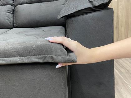 Sofá 3Lug Retrátil e Reclinável Compact2,00m Vel Marrom 200 - Alpoim Imagem de Sofá 3Lug Retrátil e Reclinável Compact2,00m Vel Marrom 200