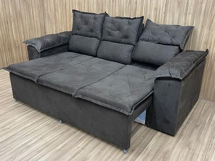 Sofá 3Lug Retrátil e Reclinável Compact2,00m Vel Marrom 200 - Alpoim Imagem de Sofá 3Lug Retrátil e Reclinável Compact2,00m Vel Marrom 200