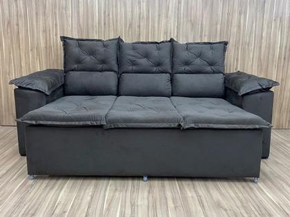 Sofá 3Lug Retrátil e Reclinável Compact2,00m Vel Marrom 200 - Alpoim Imagem de Sofá 3Lug Retrátil e Reclinável Compact2,00m Vel Marrom 200
