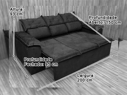 Sofá 3Lug Retrátil e Reclinável Compact2,00m Vel Marrom 200 - Alpoim Imagem de Sofá 3Lug Retrátil e Reclinável Compact2,00m Vel Marrom 200