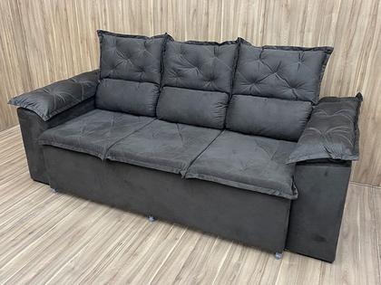 Sofá 3Lug Retrátil e Reclinável Compact2,00m Vel Marrom 200 - Alpoim Imagem de Sofá 3Lug Retrátil e Reclinável Compact2,00m Vel Marrom 200