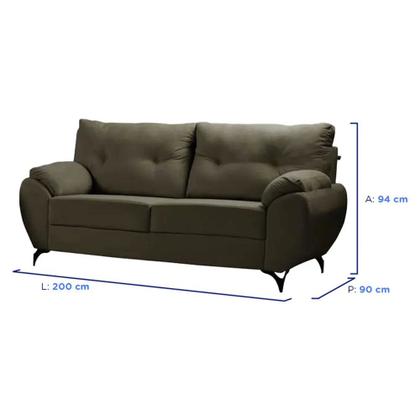 Imagem de Sofá 3x2 Lugares com Almofadas Fixas Takei Gabriela